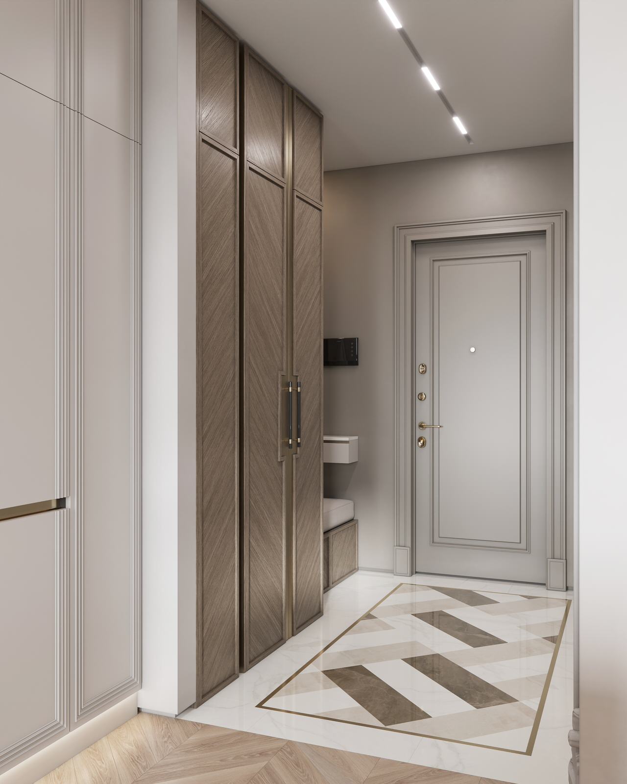 Интерьер в бежевых оттенках в ЖК Eniteo