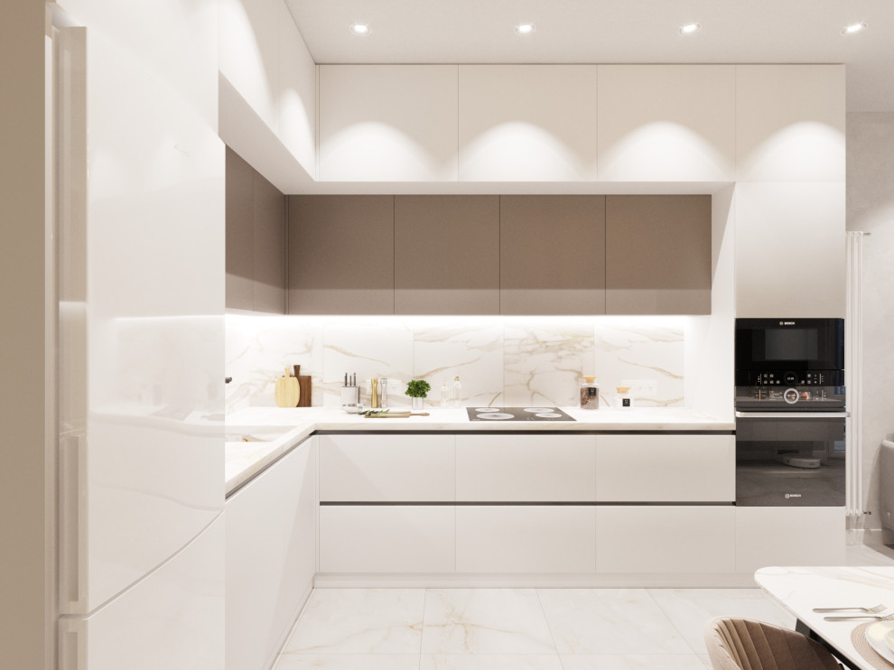 Дизайн интерьера кухни в бежевых тонах