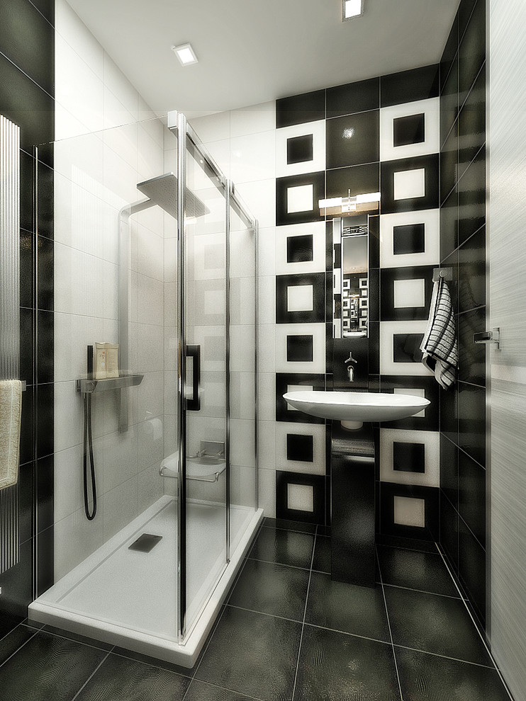 Black and white in bathroom design
