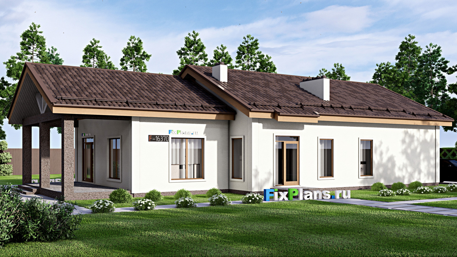 Проект одноэтажного дома 13х22м S180м2 F-16370