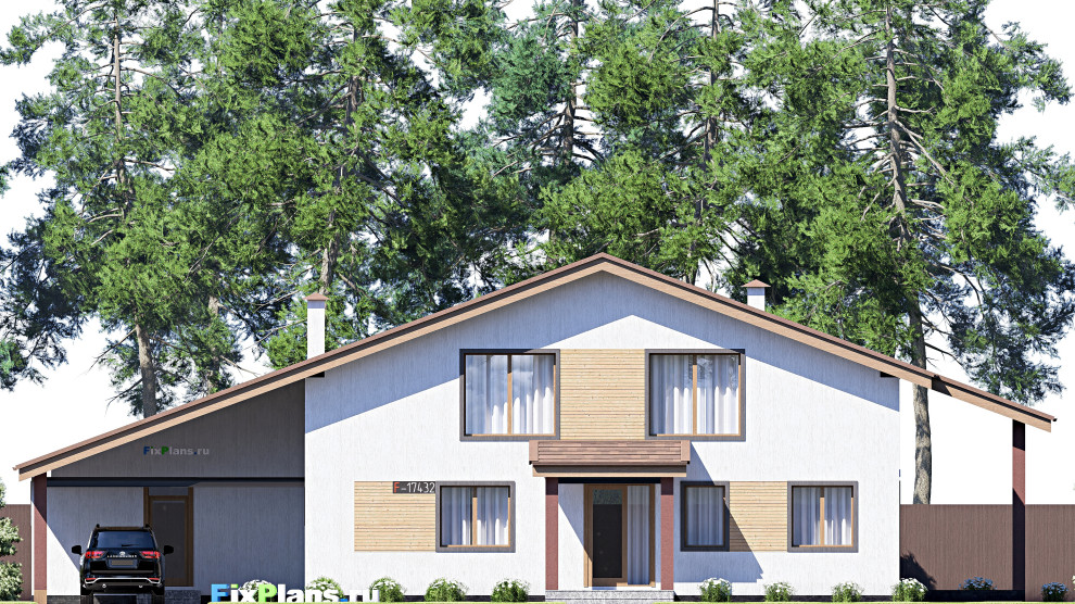 Проект дома с мансардой 15х23 м S302м2 F-17432
