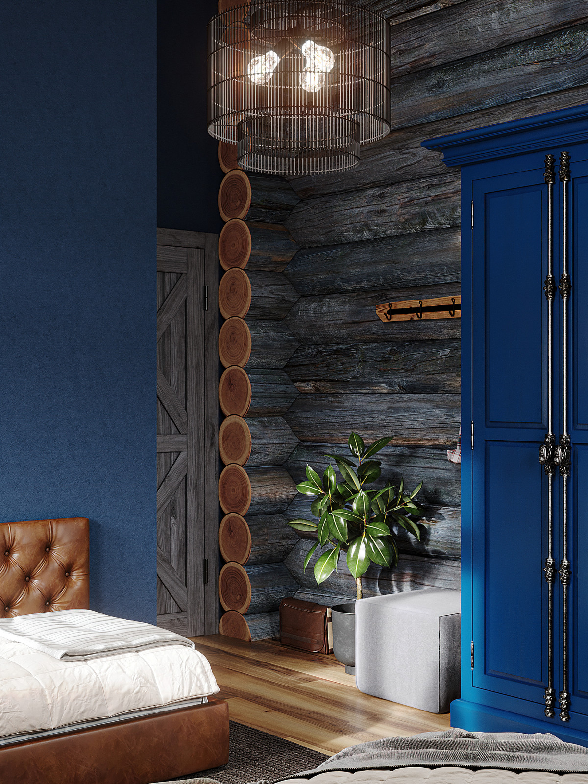 Дом из кело для рыбалки. Гостевая спальня