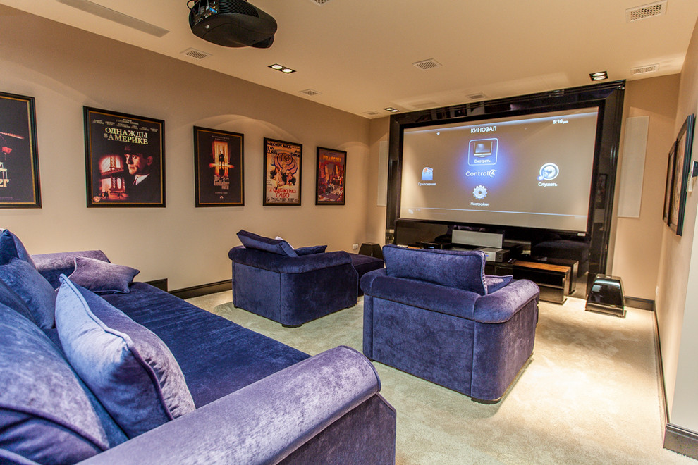 Кинозал с стиле современной классики в пос. Камышеваха