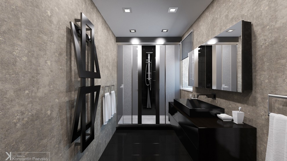 Интерьер таунхауса в современном стиле (монохром)