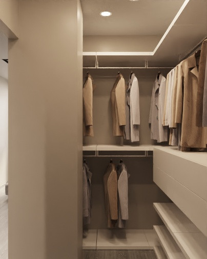 Современная  квартира в серо-белый тонах