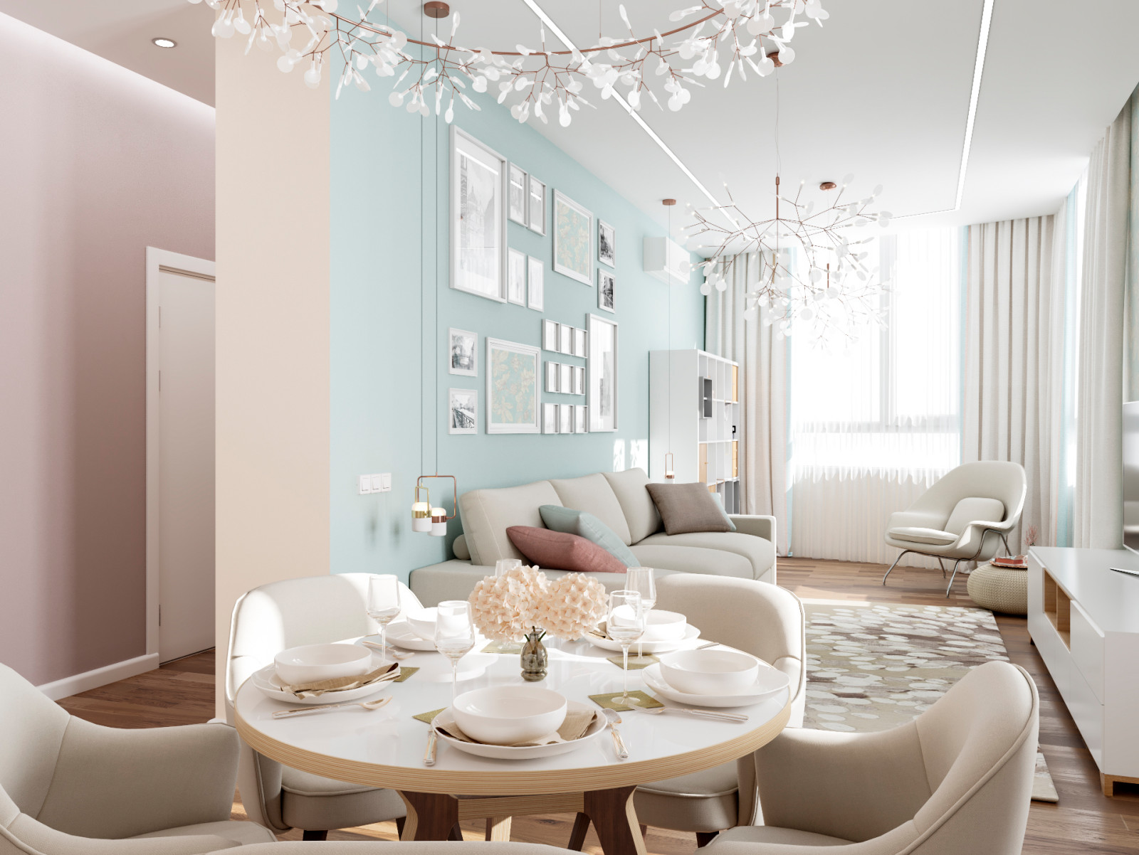 Гостиная и столовая