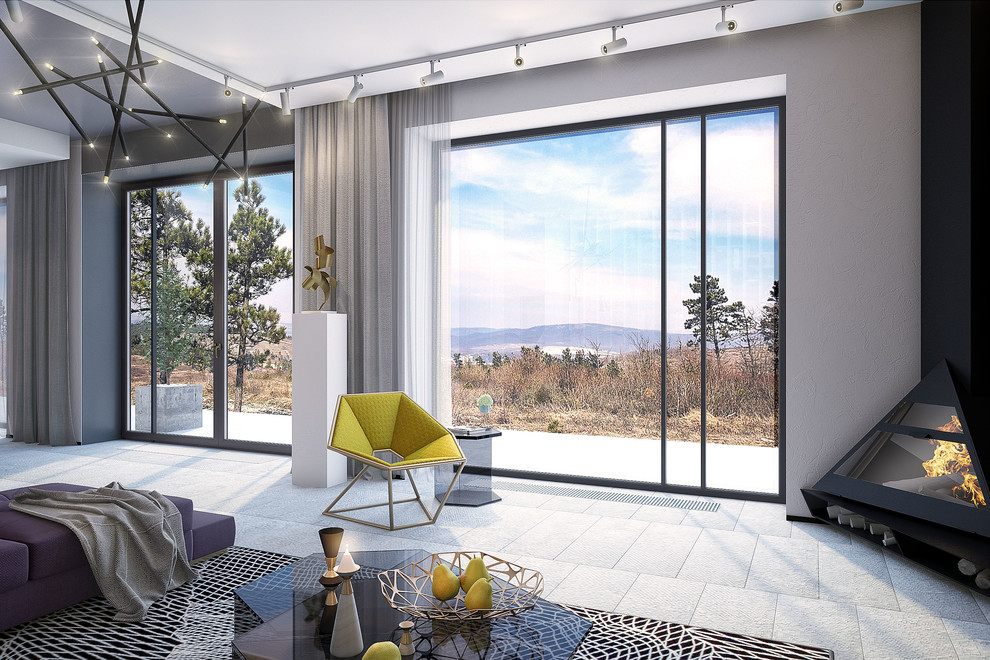 Обложка проекта: "Черничные поляны" - гостиная в загородном доме