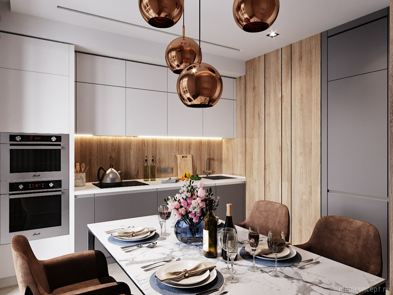 Теплый минимализм в ЖК Кутузов Град-1