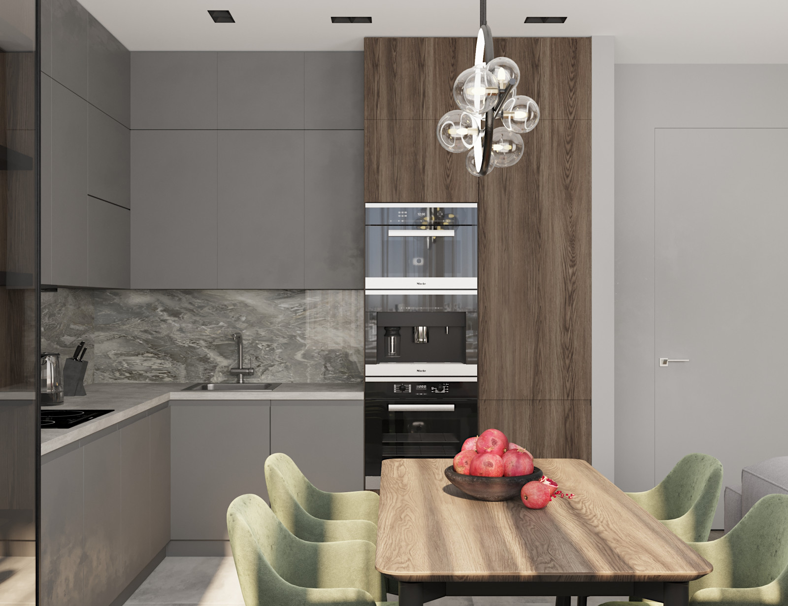 Кухня-гостиная 28 кв. м  в ЖК "Парковый", г. Белгород.