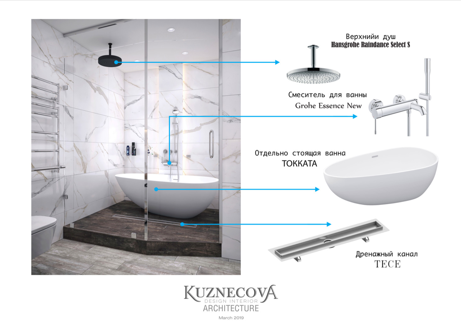 Дизайн проект ванной комнаты
