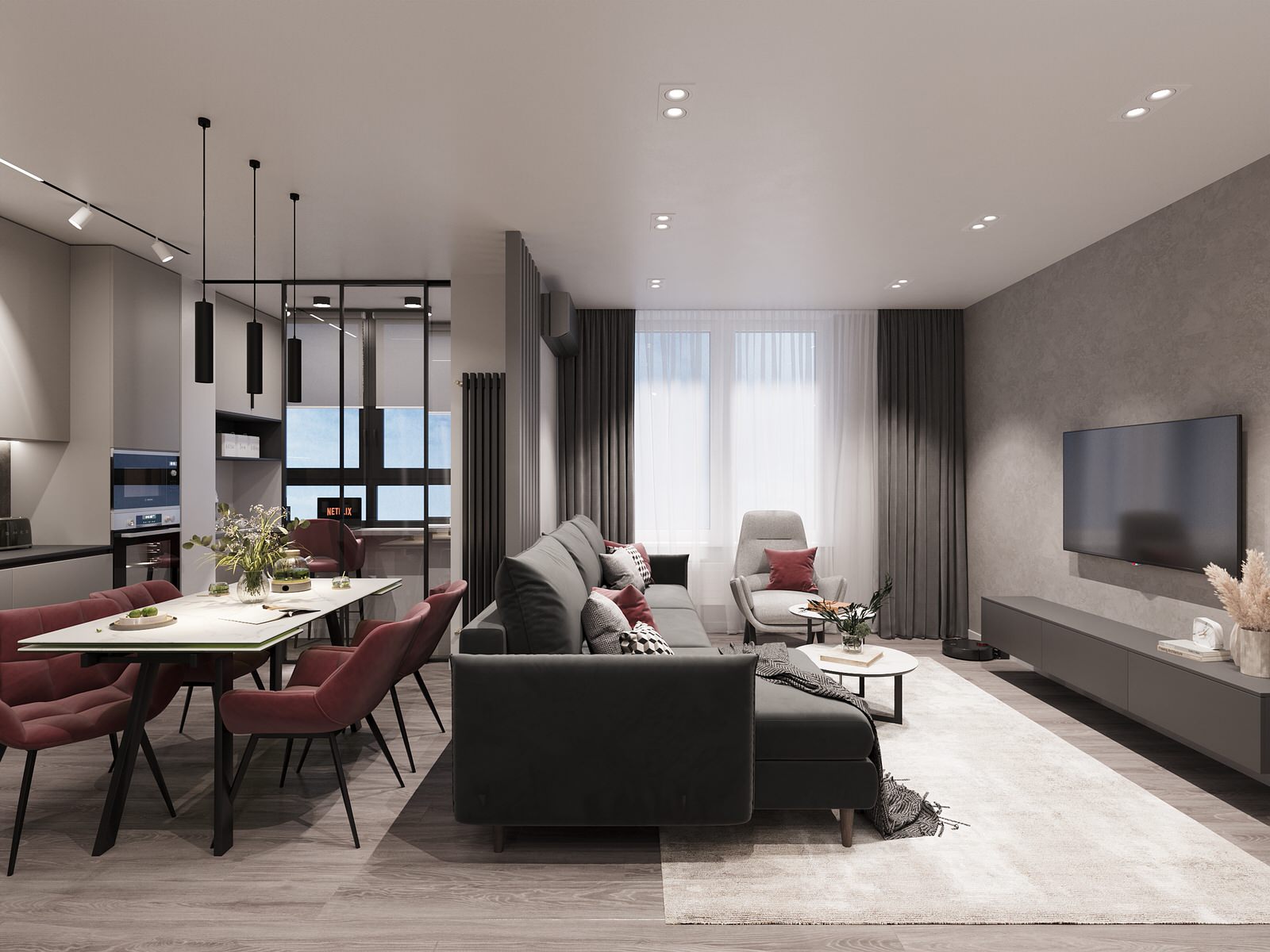 Дизайн-проект 2-х комнатной квартиры в сдержанном стиле