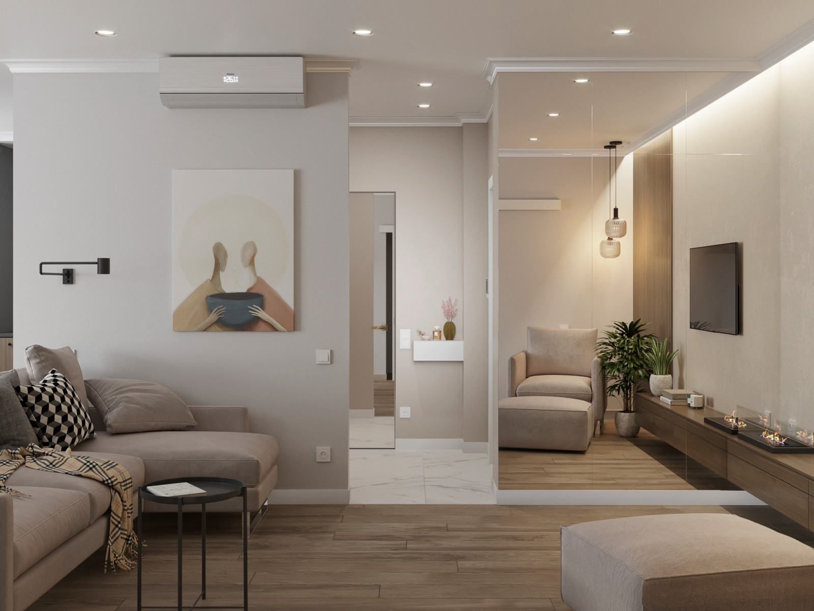 Визуализация гостиной