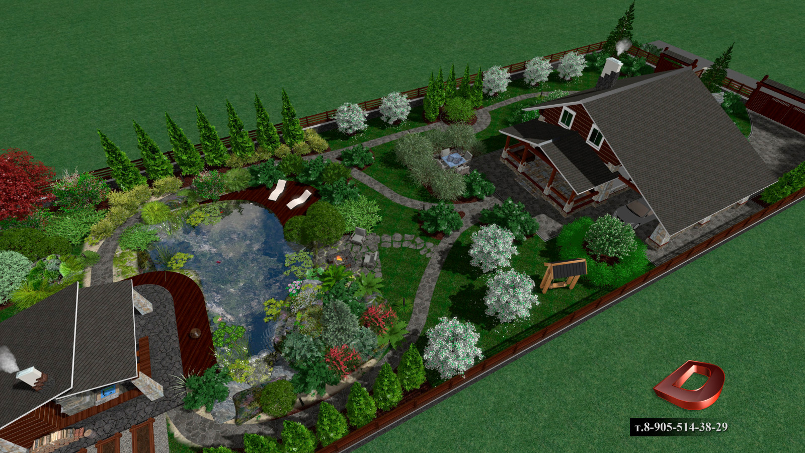 Проект ландшафтного дизайна участка 20 соток,