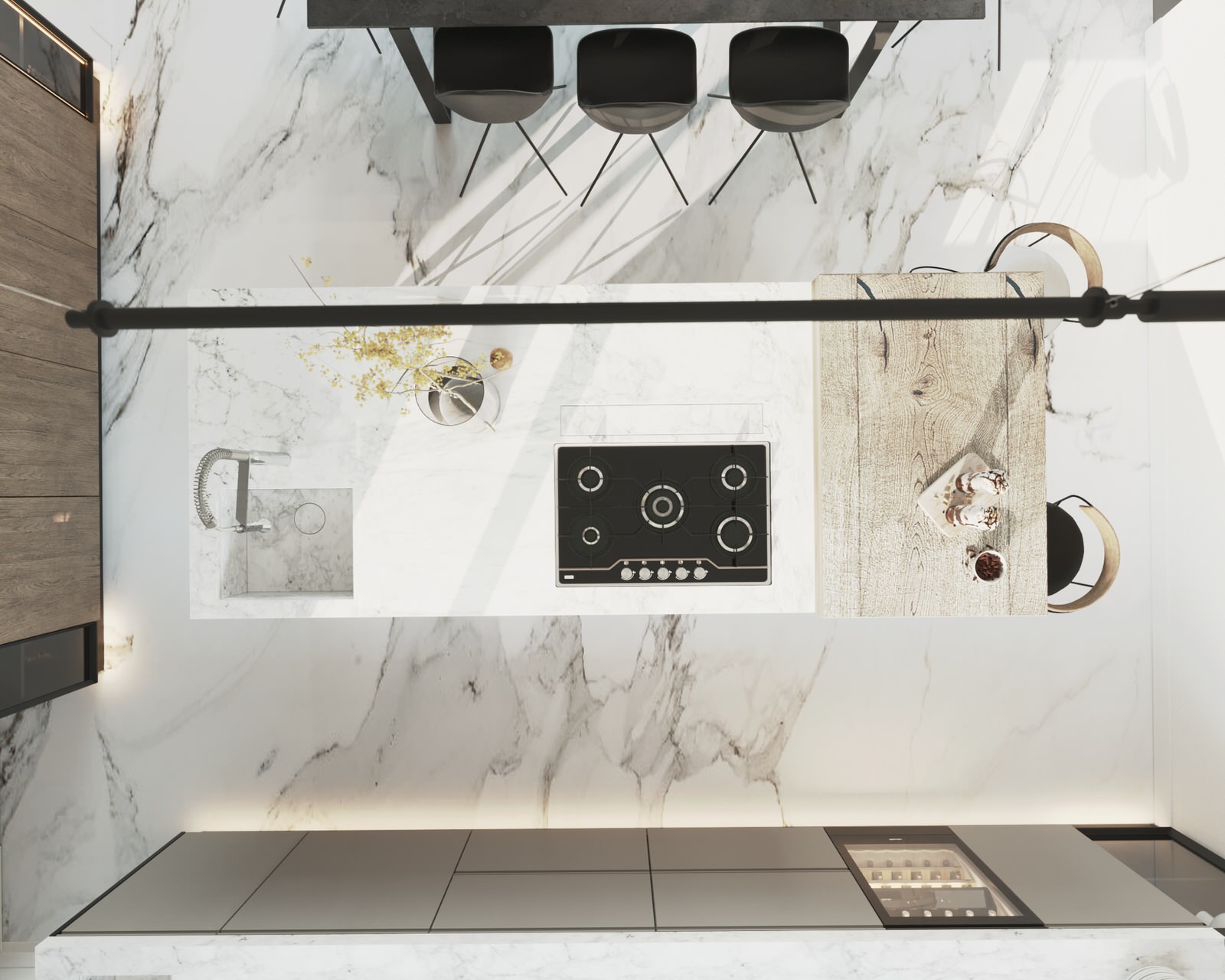 Аристократичный минимализм (кухня-столовая виллы)