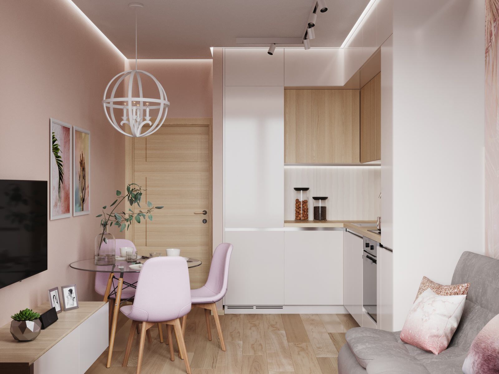 Дизайн-проект двухкомнатной квартиры, 58.3 кв.м