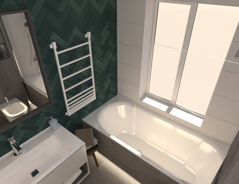 Ванная на 3 этаже в проекте "Таунхаус для большой семьи"