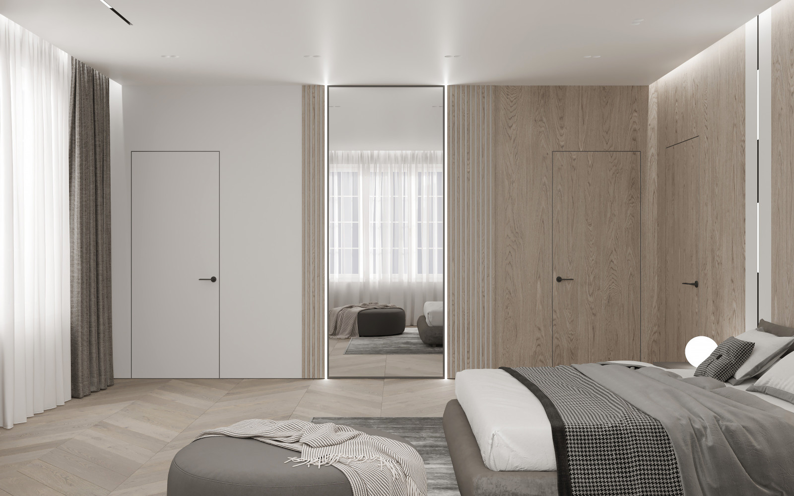 Проект мастер-спальни в трехэтажном доме на улице Красная в городе Калининград