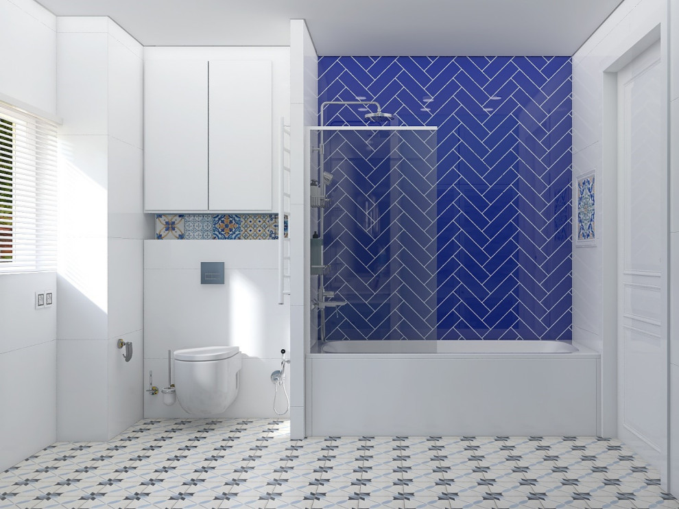 Ванная комната с нотками средиземноморского побережья