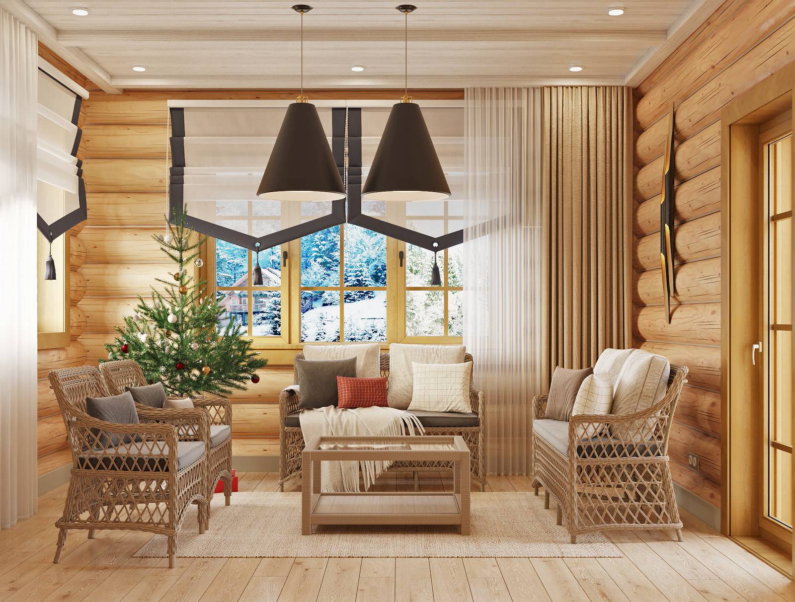 Дизайн проект дома из рубленного бревна