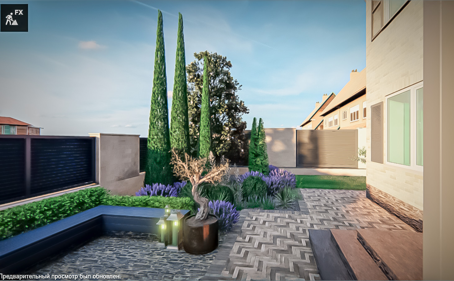 Проект сада в средиземноморском стиле.