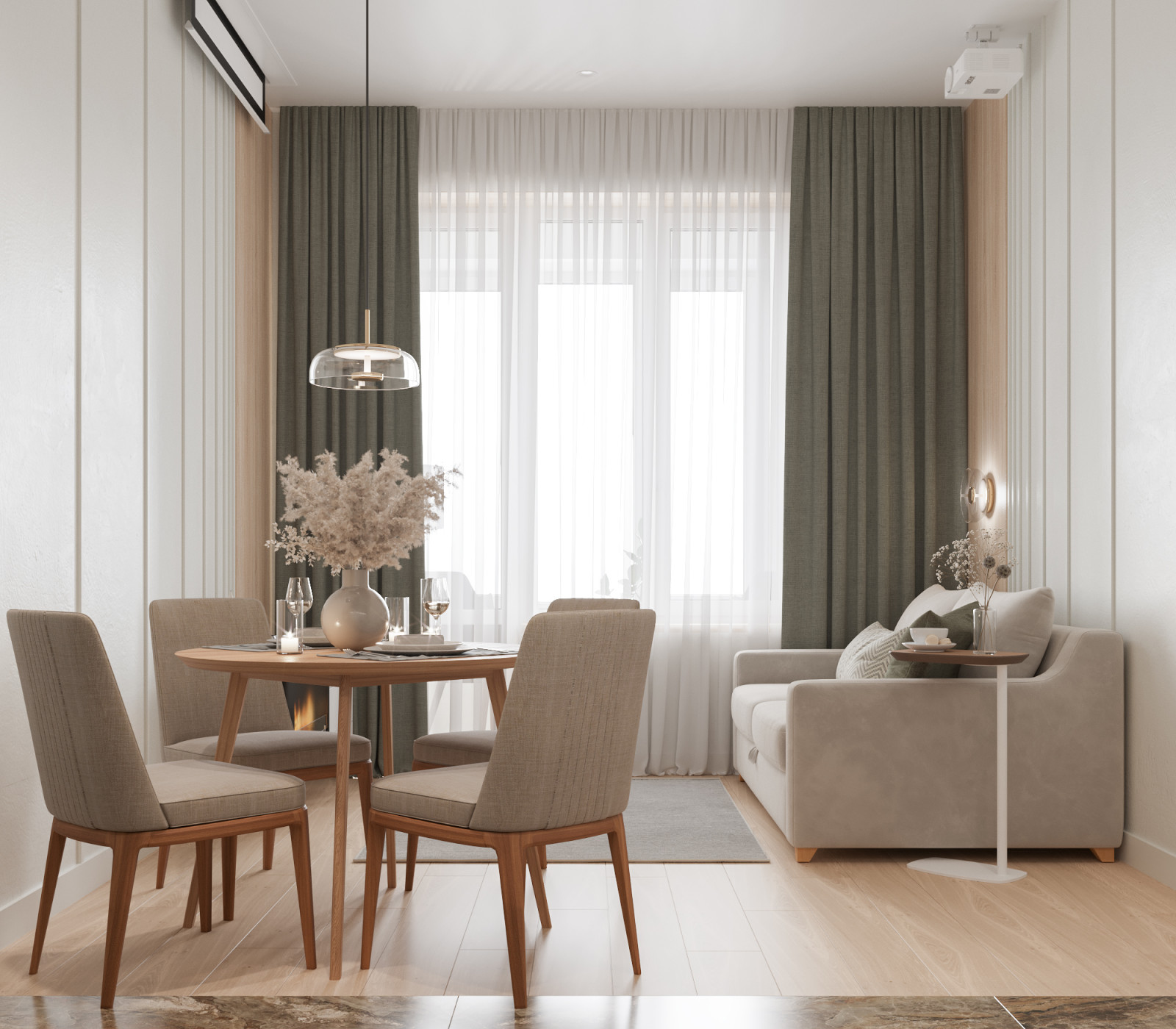 Визуализация кухни-гостиной