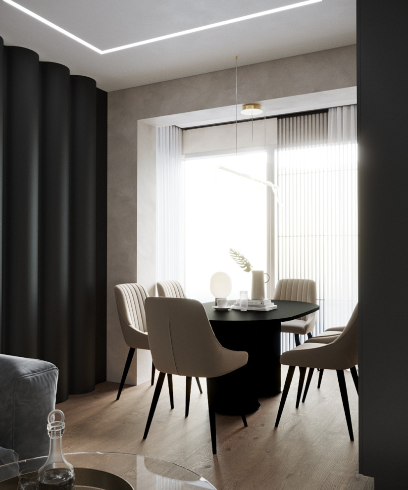 Дизайн-проект кухни-гостиной с курительной комнатой