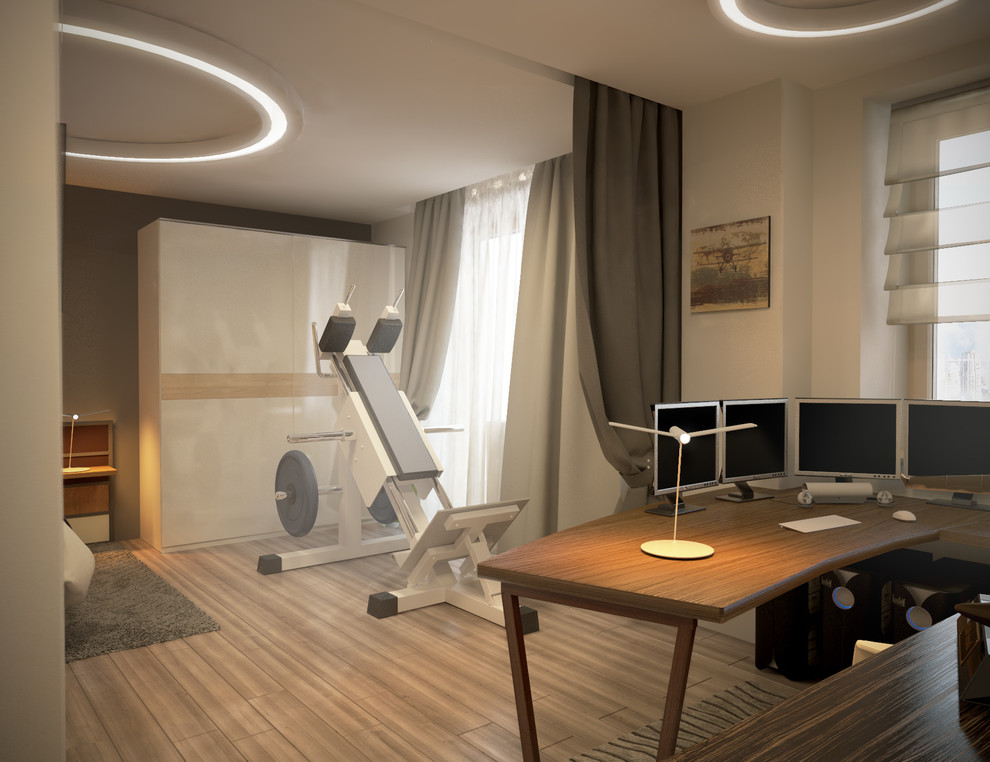 Кабинет, вид на зону спальни