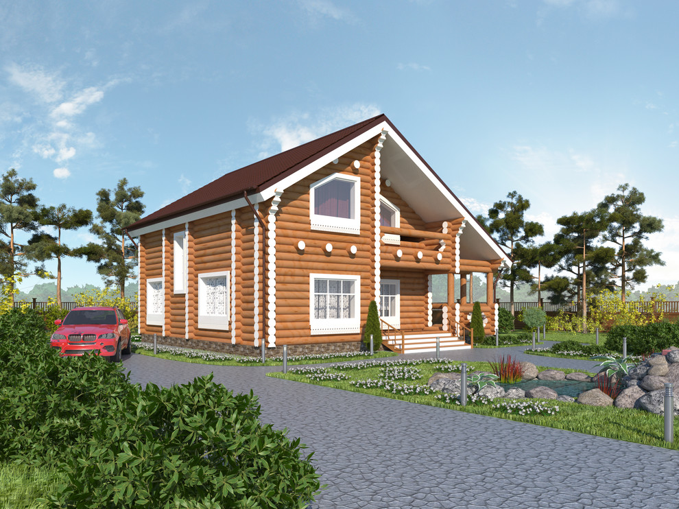 Дома из оцилиндрованного бруса экстерьер