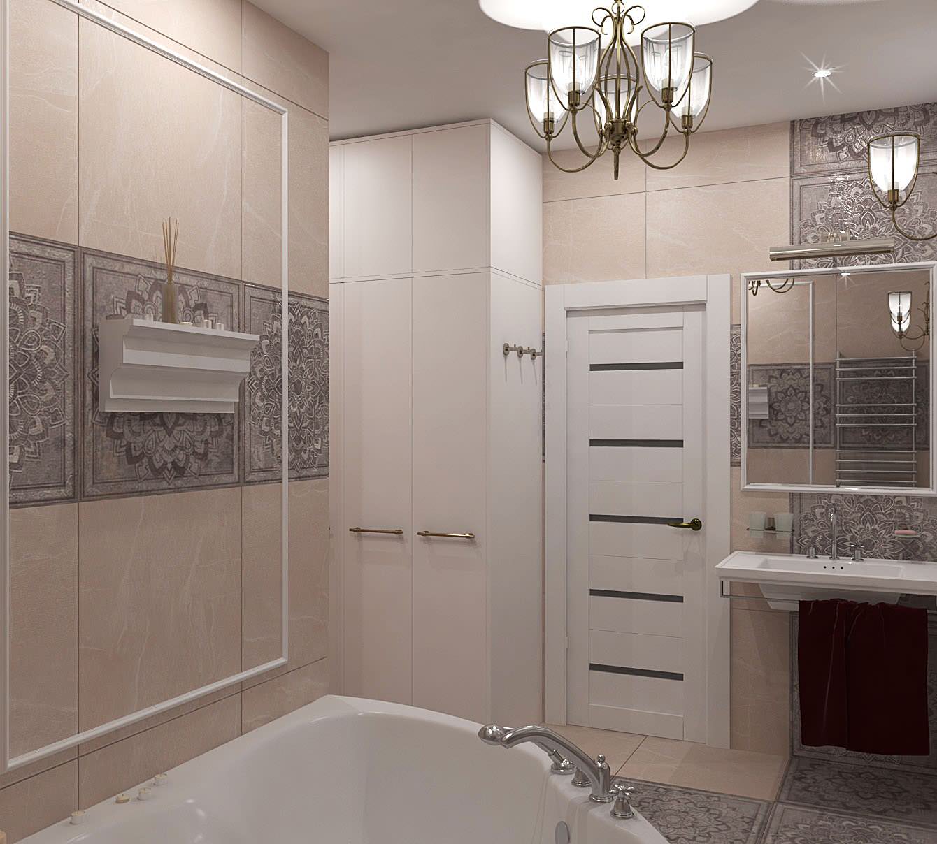 Квартира 40 м2 с элементами классики