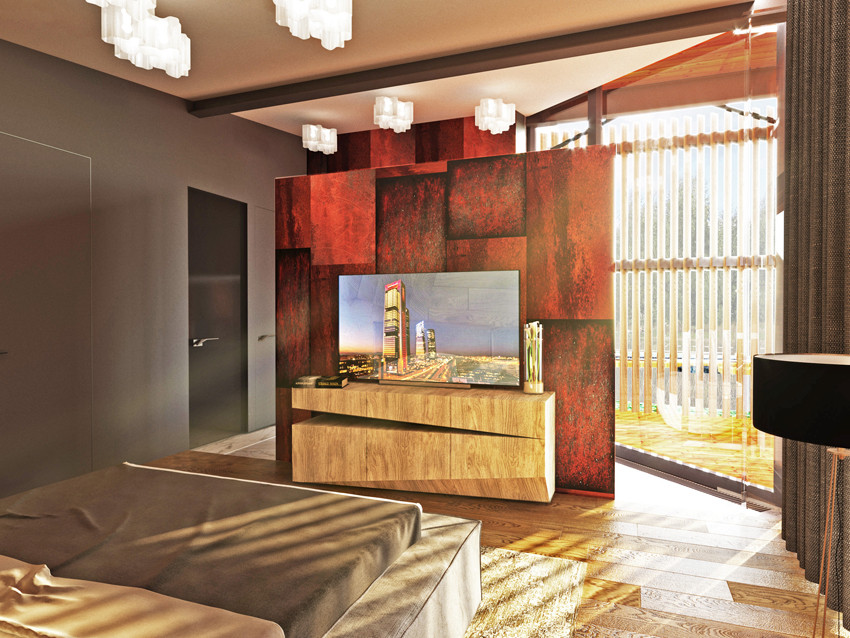 Интерьер “Зимний лес” виллы “Заснеженная крона”