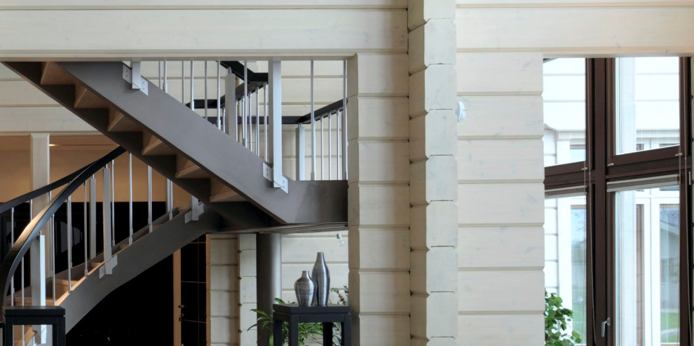 Обложка проекта: Большой дом из клееного бруса с бассейном и зоной барбекю