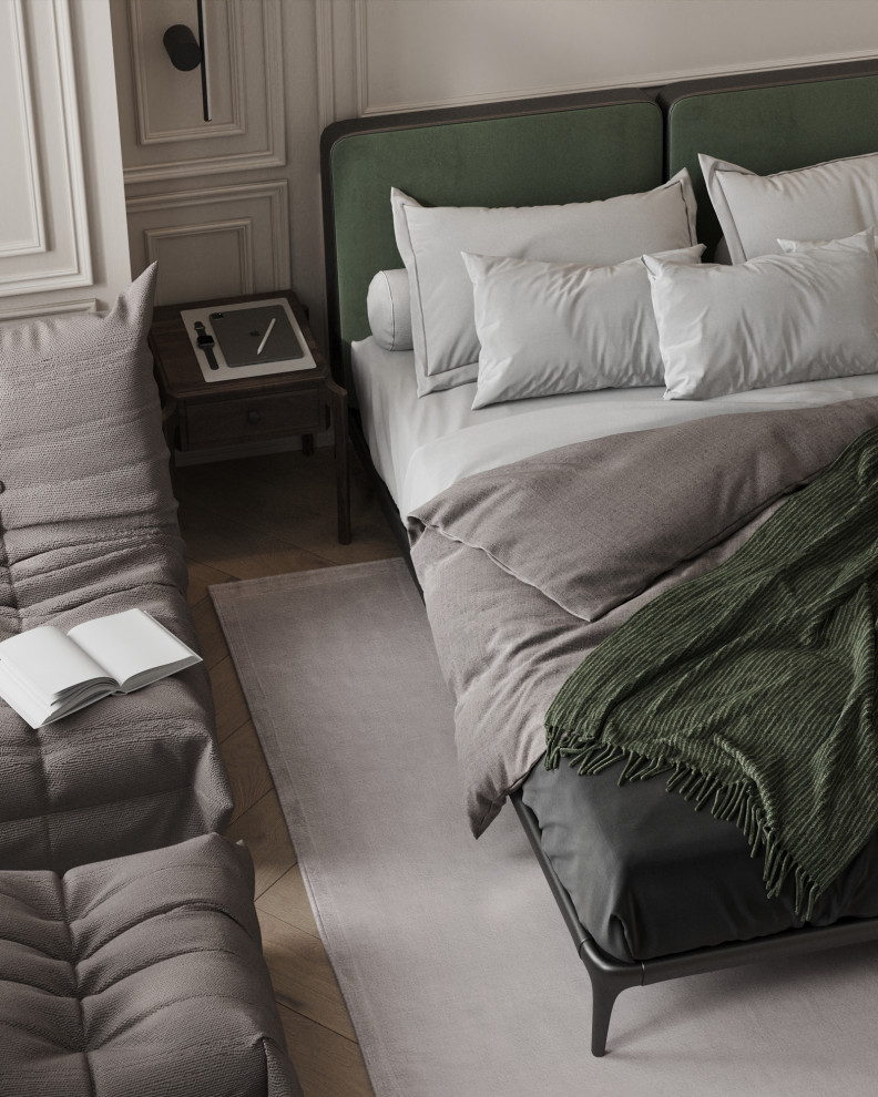 Спальня в зеленых тонах