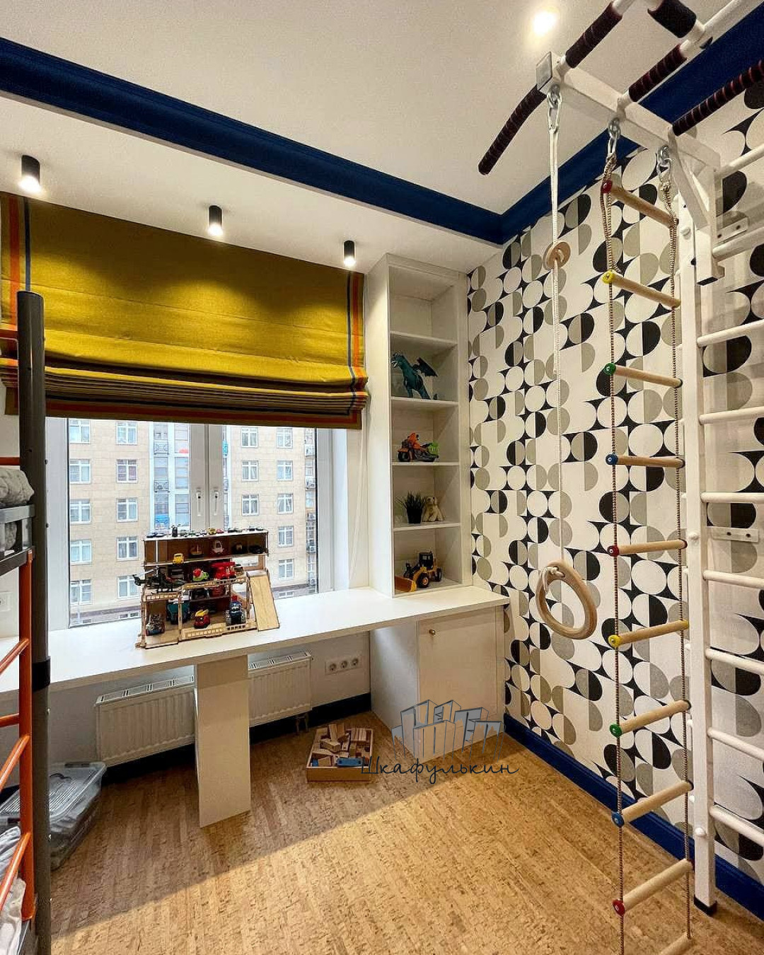 Меблировка детской для мальчиков в современном стиле