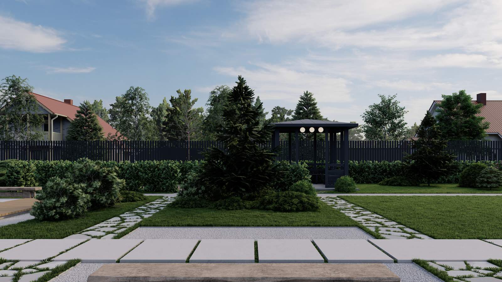 Концепция экстерьера и ландшафта загородного дома