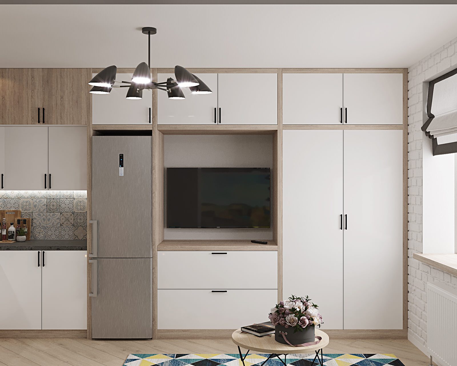 ЖК Сердце Одинцово студия в скандинавским стиле (визуализации)