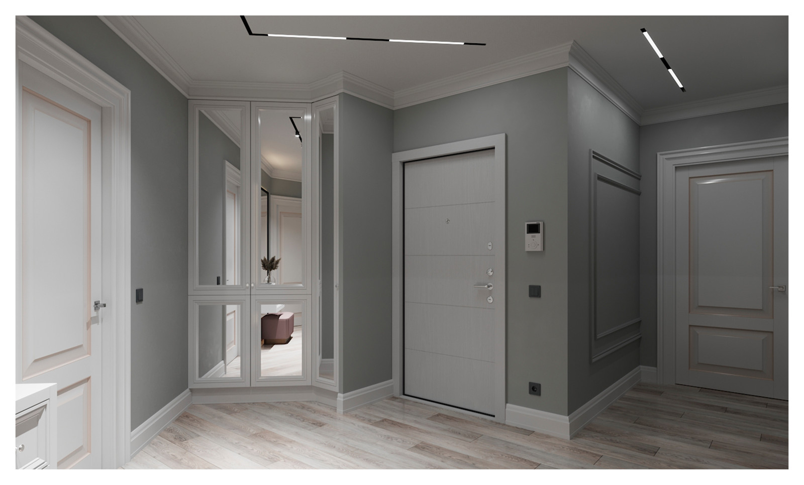 Дизайн-проект (холл, кухня-столовая, ванная комната)