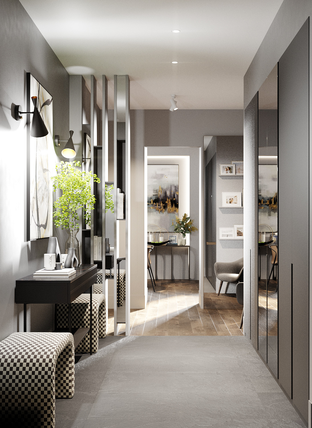 Лаконичный интерьер в элегантных оттенках серого и бежевого