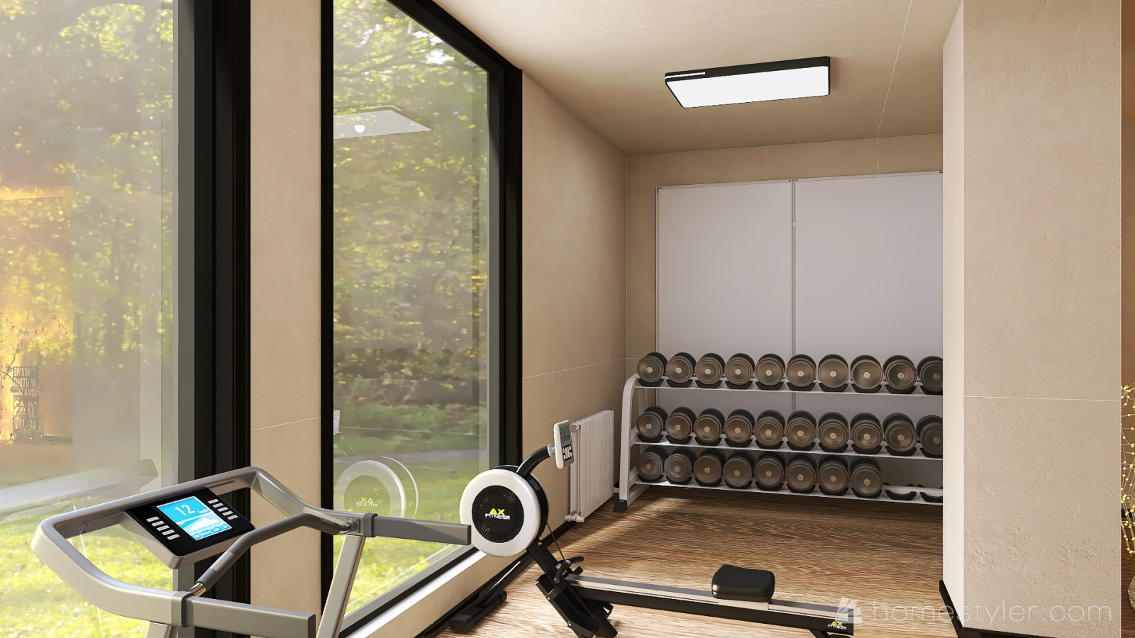 Обложка проекта: Гостиная в частном доме + спортзал