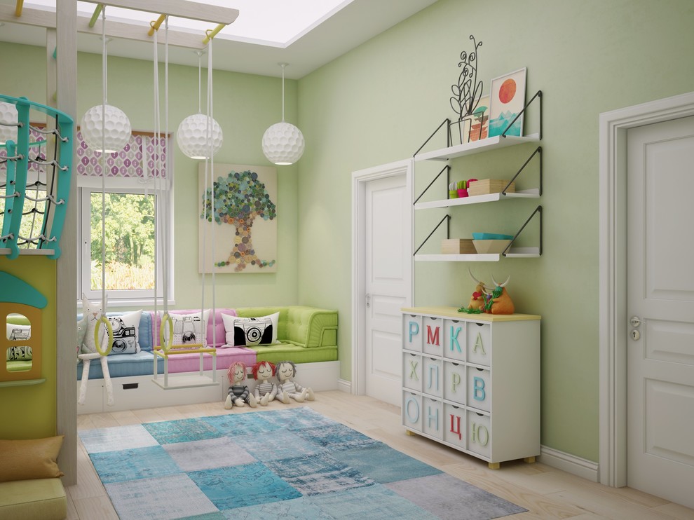 Интерьер двухэтажного загородного дома