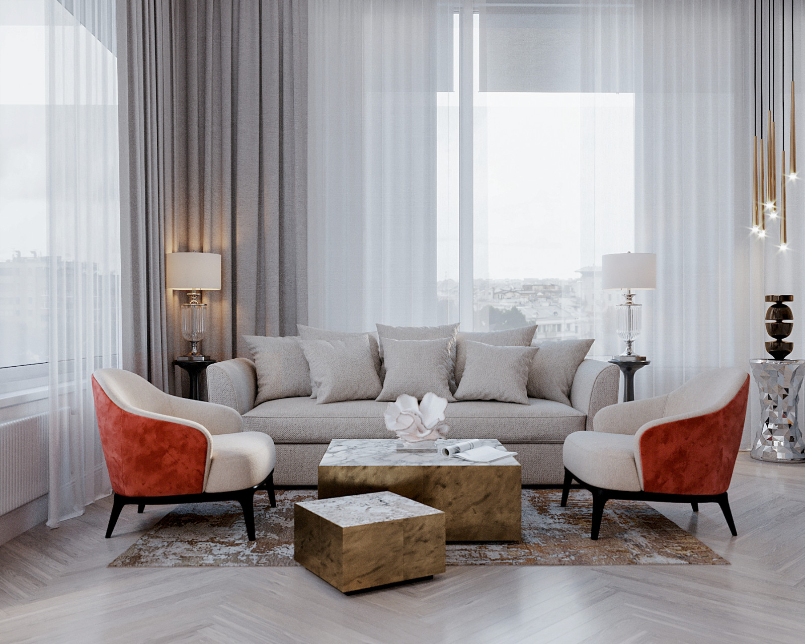 Кухня гостиная в пентхаусе