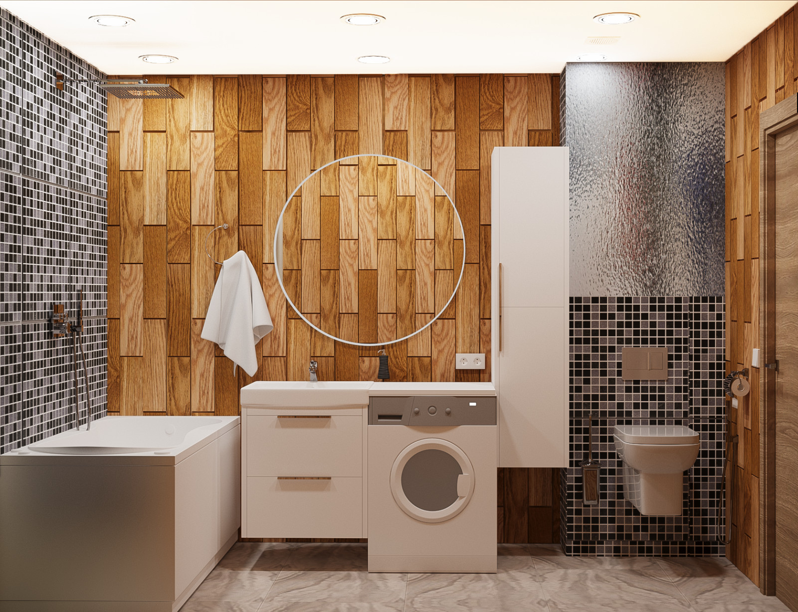 учебный проект. 1-й этаж частного дома для проживания 2 человек и собаки.