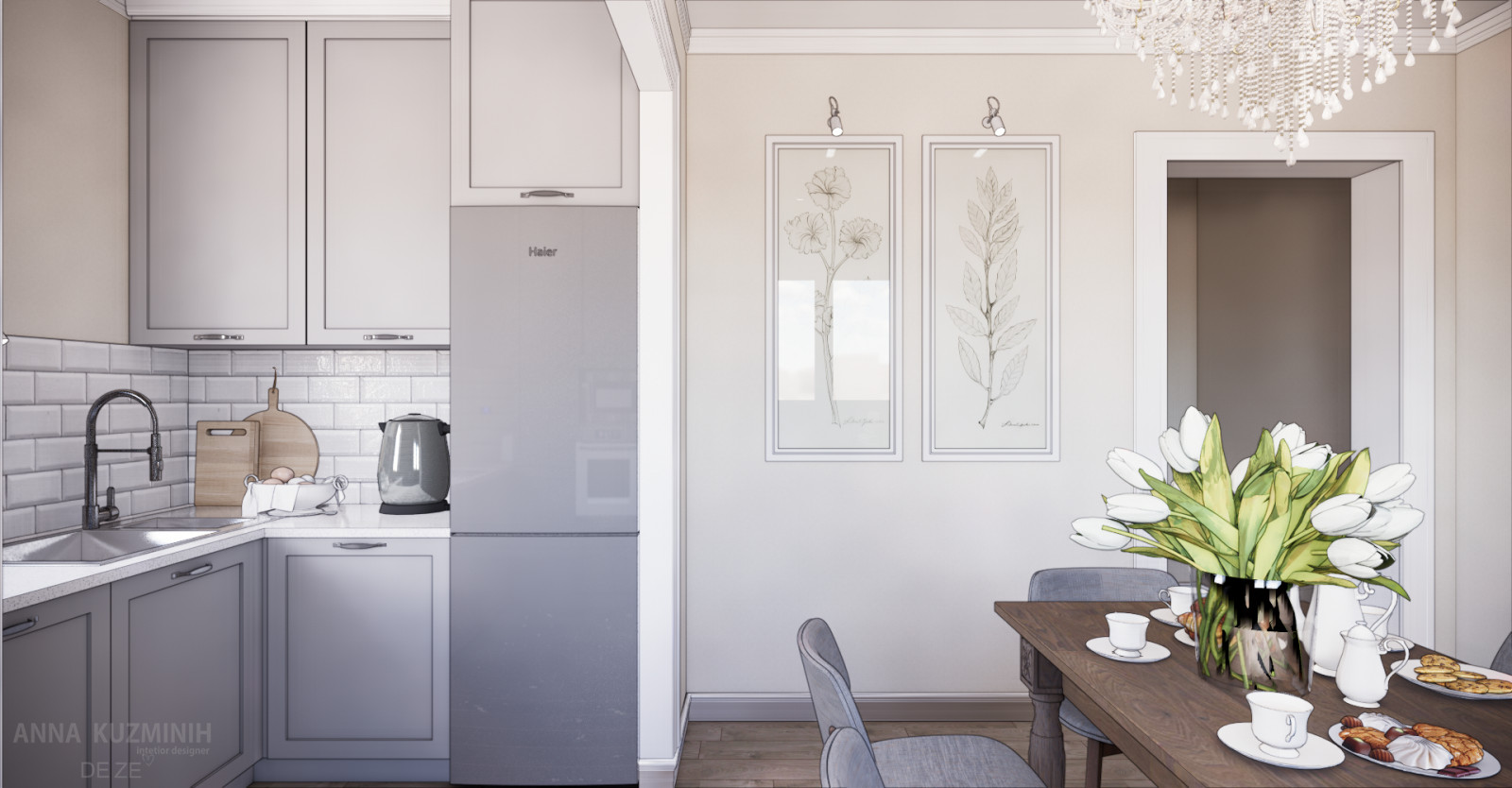 Частный дом. Кухня-столовая