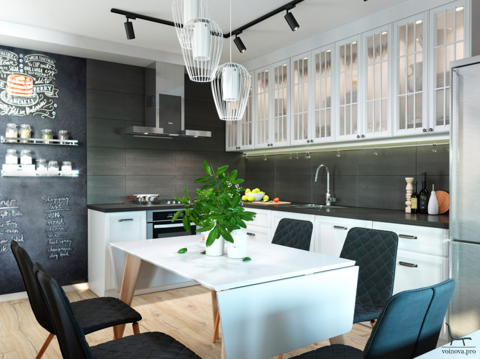 Обложка проекта: Скандинавская кухня с элементами лофта