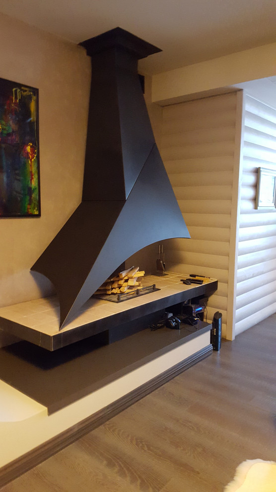 Камин уникальной формы по индивидуальному проекту