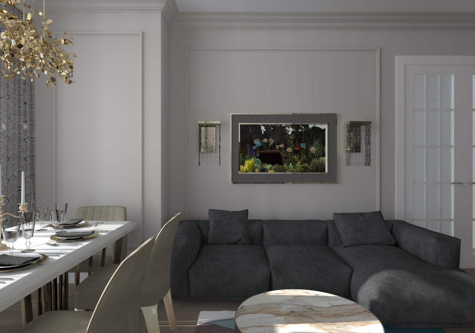 Квартира 100м2 Американская классика в ЖК Триколор