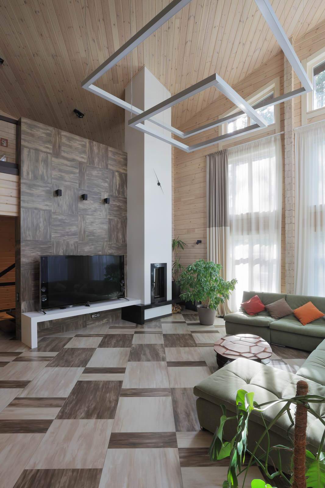 гостиная с двухсветным пространством