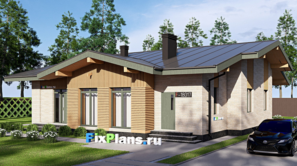 Проект одноэтажного дома 16х17м S156м2 F-18017
