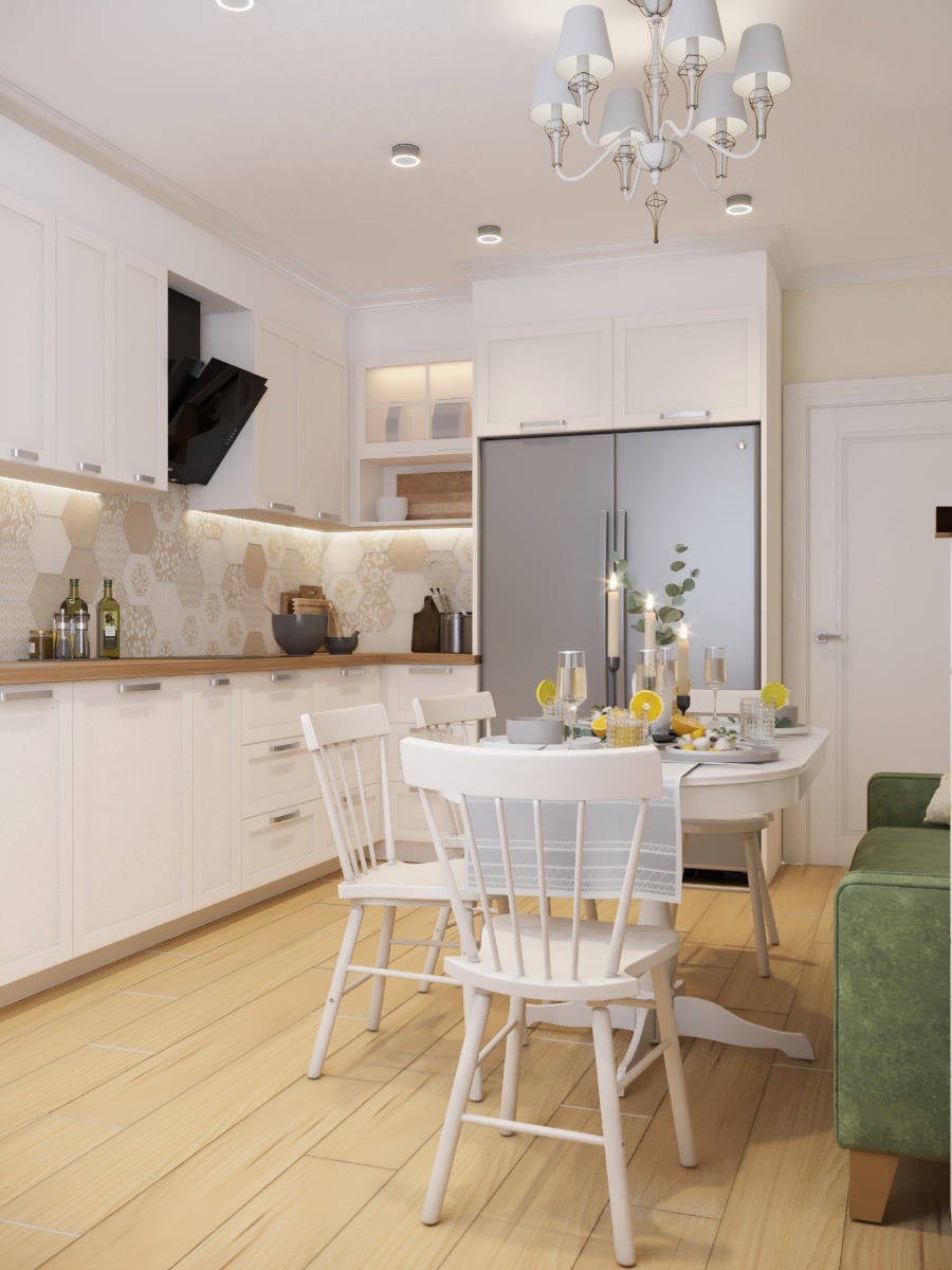 Светлая уютная кухня