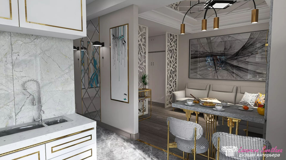 Обложка проекта: Визуализация дизайна  интерьера квартиры-студии