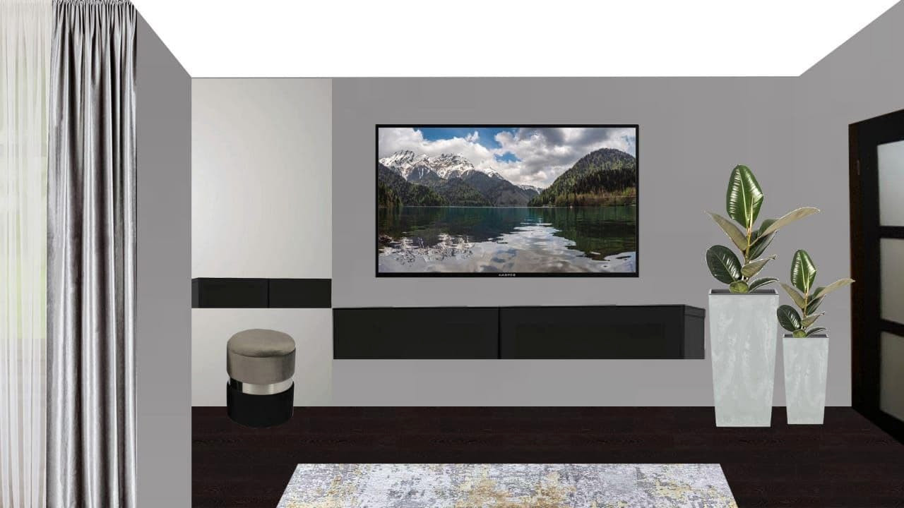 Обложка проекта: Стильная спальня черный металл и дерево